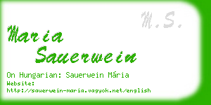maria sauerwein business card